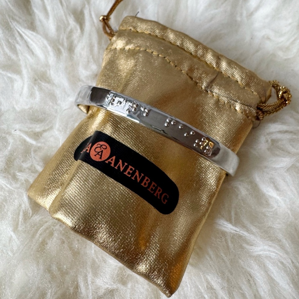 Erica Anenberg “Blind Faith” Braille Silver Cuff Bracelet